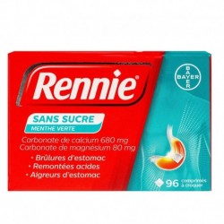 RENNIE SANS SUCRE MENTHE VERTE COMPRIMES X96