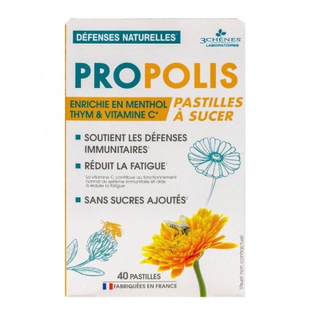 3 CHENES PROPOLIS PASTILLES A SUCER X40